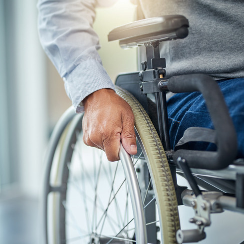 worker in a wheelchair