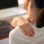office worker with joint pain